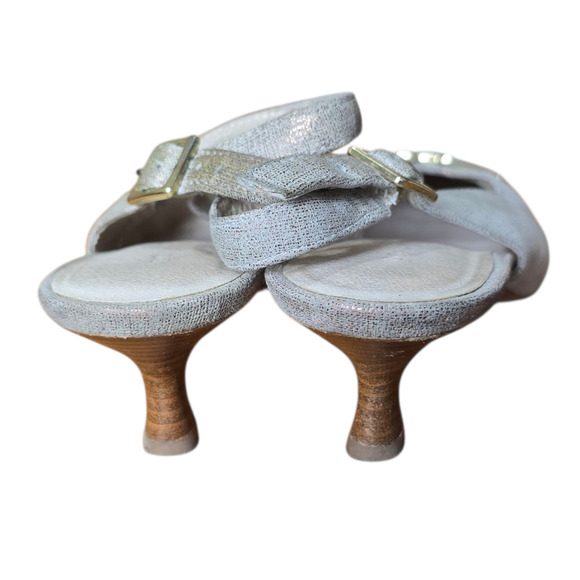 Y2k Donald J Pliner 6.5 Metallic Selma  Slingback Pump Horsebit kitten heel - Picture 8 of 9